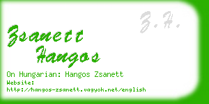 zsanett hangos business card